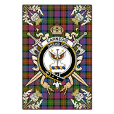 Clan Carnegie Ancient Tartan Crest Black Garden Flag  - Gold Thistle  UB40 Clan Carnegie Tartan Today